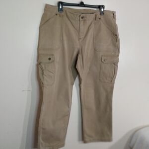 DULUTH Tan Cargo Pants with Straight-Leg Cut Size 18W X 29